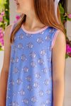SLEEVELESS POLLY PLAY DRESS LITTLE FISHES WITH PIER PARTY PINK