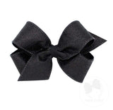 MEDIUM GLITTER GROSGRAIN OVERLAY BOW- BLACK