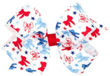 MEDIUM PATRIOTIC PRINT GROSGRAIN HAIR BOW