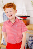 PRIM AND PROPER POLO SUMMER COUNTY STRIPE ( RICHMOND RED ) WITH BEALE STREET BLUE STORK