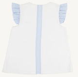 CALLIE COVER UP WORTH AVENUE WHITE WITH BREAKERS BLUE SEERSUCKER