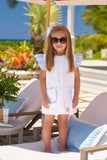 CALLIE COVER UP WORTH AVENUE WHITE WITH BREAKERS BLUE SEERSUCKER