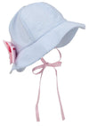 PIPPA PETAL HAT BREAKERS BLUE SEERSUCKER WITH PALM BEACH PINK