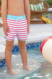 TANNER TRUNKS RICHMOND RED STRIPE WITH BELHAVEN BLUE