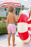 TANNER TRUNKS RICHMOND RED STRIPE WITH BELHAVEN BLUE