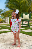 RUEHLING RUFFLE BUBBLE BERRY SWEET WITH WORTH AVENUE WHITE