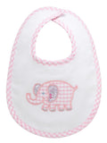 ELEPHANT APPLIQUE BASIC BIB - PINK