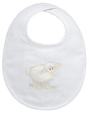 LAMB APPLIQUE BASIC BIB - WHITE