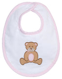 TEDDY BEAR APPLIQUE BASIC BIB - PINK