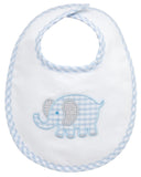 ELEPHANT APPLIQUE BASIC BIB - BLUE