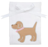 PUPPY APPLIQUE BURP - PINK