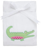 ALLIGATOR APPLIQUE BURP - PINK