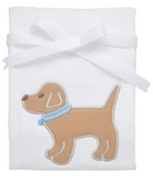 PUPPY APPLIQUE BURP - BLUE