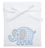 ELEPHANT APPLIQUE BURP - BLUE