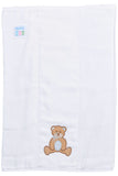 TEDDY BEAR APPLIQUE BURP - BLUE