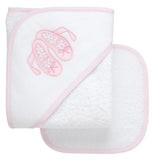 BALLET BABY HOODED TOWEL AND WASHCLOTH SET