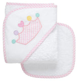 PRINCESS BABY HOODED TOWEL AND WASHCLOTH SET