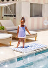 SANCTUARY SCALLOP SWIMSUIT LAUDERDALE LAVENDER WITH PALM BEACH PINK