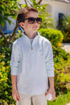 HAYWORD HALF - ZIP SEA ISLAND SEAFOAM STRIPE WITH BEALE STREET BLUE