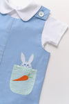 JACK KEENE JON JON BEALE STREET BLUE WITH GRACE BAY GREEN SEERSUCKER AND BUNNY APPLIQUE