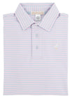 PRIM AND PROPER POLO - BUCKHEAD BLUE AND PAM BEACH PINK STRIPE