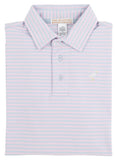 PRIM AND PROPER POLO - BUCKHEAD BLUE AND PAM BEACH PINK STRIPE