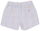 SHEFFIELD SHORTS BEALE STREET BLUE AND HAMPTONS HOT PINK SEWANEE SEERSUCKER WITH BEALE STREET BLUE STORK
