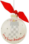 MY FIRST CHRISTMAS BUFFALO STOCKING GLASS ORNAMENT