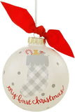 MY FIRST CHRISTMAS BUFFALO STOCKING GLASS ORNAMENT