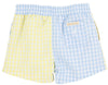 SHEFFIELD SHORTS BUCKHEAD BLUE GINGHAM AND LAKE WORTH YELLOW GINGHAM WITH WORTH AVENUE WHITE STORK