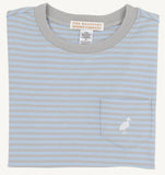 CARTER CREWNECK BEALE STREET BLUE AND GRANTLEY GRAY STRIPE WITH WORTH AVENUE WHITE STORK