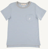 CARTER CREWNECK BEALE STREET BLUE AND GRANTLEY GRAY STRIPE WITH WORTH AVENUE WHITE STORK