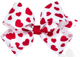 MEDIUM VALENTINE HEART PRINT GROSGRAIN HAIR BOW