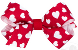 MINI VALENTINE HEART PRINT GROSGRAIN HAIR BOW