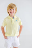 PRIM AND PROPER POLO LAKE WORTH YELLOW STRIPE WITH BARBADOS BLUE STORK
