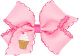 MEDIUM EMBROIDERED MOONSTITCH EDGE HAIR BOW