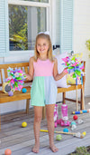 REAGAN ROMPER HAMPTONS HOT PINK , BEALE STREET BLUE , AND GRACE BAY GREEN
