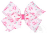 MEDIUM BALLET SLIPPER PRINT GROSGRAIN PRINT HAIR BOW