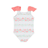 EDISTO BEACH BATHING SUIT GASPARILLA GARLANDS WITH PARROT CAY CORAL BOWS
