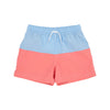 COUNTRY CLUB COLORBLOCK TRUNKS - BAELE STREET BLUE & PARROT CLAY CORAL