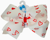 KING VALENTINE PRINT GROSGRAIN BOW