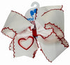 KING HEART EMBROIDERED BOW WITH MOONSTITCH EDGE