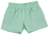 SHEFFIELD SHORTS KIAWAH KELLY GREEN WINDOWPANE WITH MULTICOLOR STORK