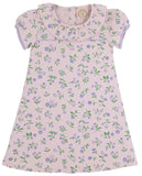 RAMONA RUFFLE DRESS TUXEDO PARK TULIPS WITH LAUDERDALE LAVENDER