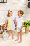 KENNEDY COLORBLOCK DRESS LAKE WORTH YELLOW GINGHAM AND BUCKHEAD BLUE GINGHAM