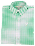 DEAN'S LIST DRESS SHIRT KIAWAH KELLY GREEN WINDOWPANE WITH MULTICOLOR STORK