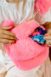 PINKY PROMISE FURRY PURSE - FUCHSIA