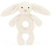BASHFUL CREAM BUNNY RING RATTLE
