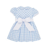 CINDY LOU SASH DRESS BEALE STREET BLUE CHECK WITH WORTH AVENUE WHITE