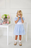 CINDY LOU SASH DRESS - BEALE STREET BLUE CHECK WITH WORTH AVENUE WHITE